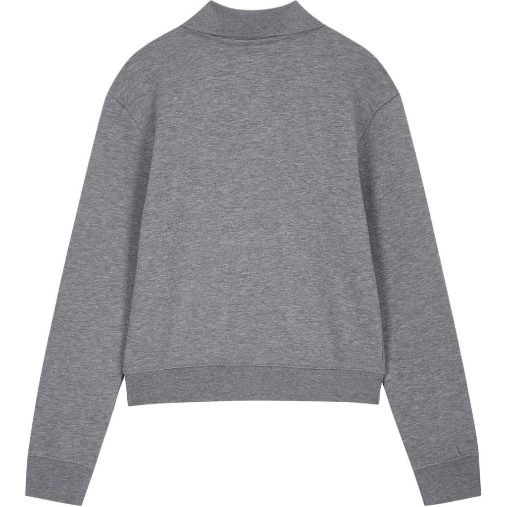 Calvin Klein Logo Long Sleeve Polo Shirt Women Tops Medium-Gray 47B217G-P7E