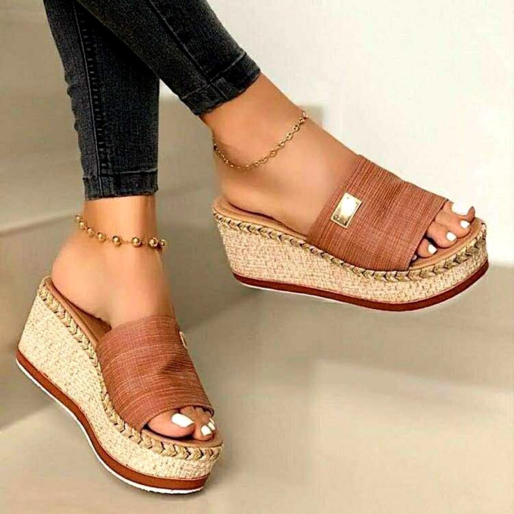 Lightweight Wedge Slippers Women 2026 Summer Thick Bottom Casual Shoes Platform Beach Sandals Woman Plus Size 43 Outdoor Slides