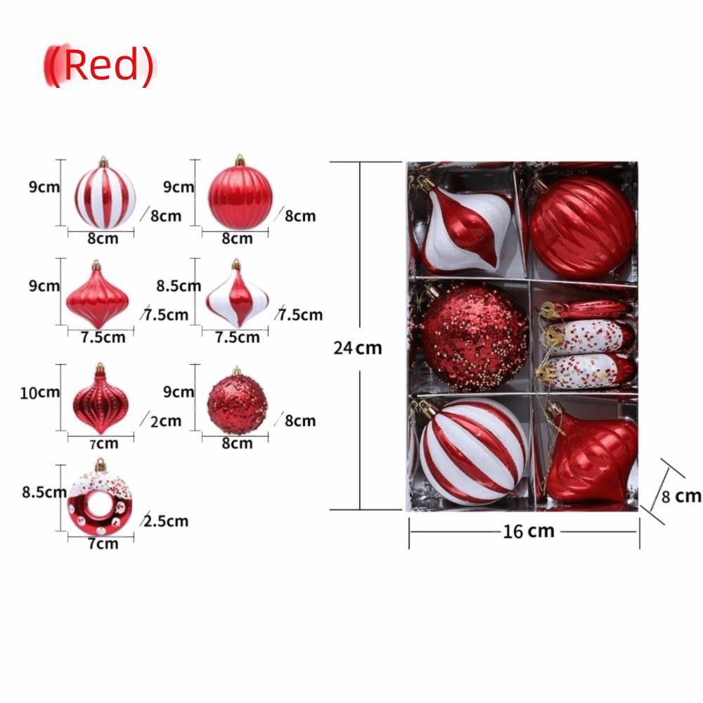 8PCS/Box 8CM Christmas Hanging Balls Electroplated Painted Shatterproof Christmas Tree Ornament Plastic Christmas Ball Set