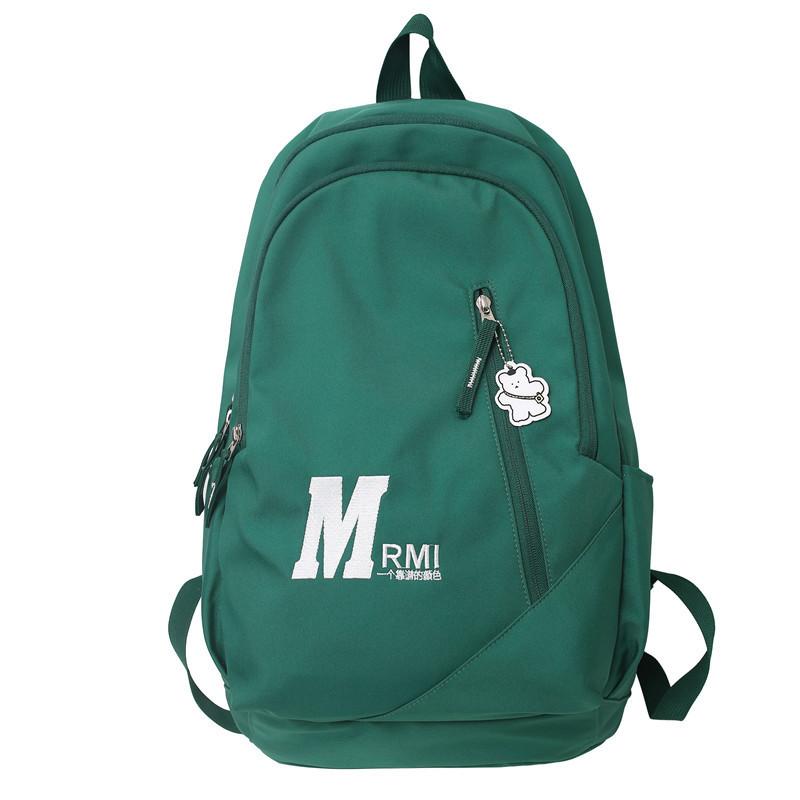 

Korean ins large capacity junior high school student schoolbag girl backpack American retro high school student travel backpack зелёный