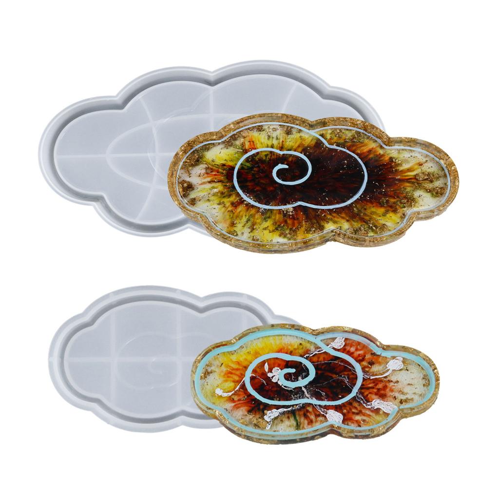 Cloud Shape Tray Molds DIY Earring Jewelry Storage Tray Candle Holder Mold Plate Dish Container Resin Casting Mould