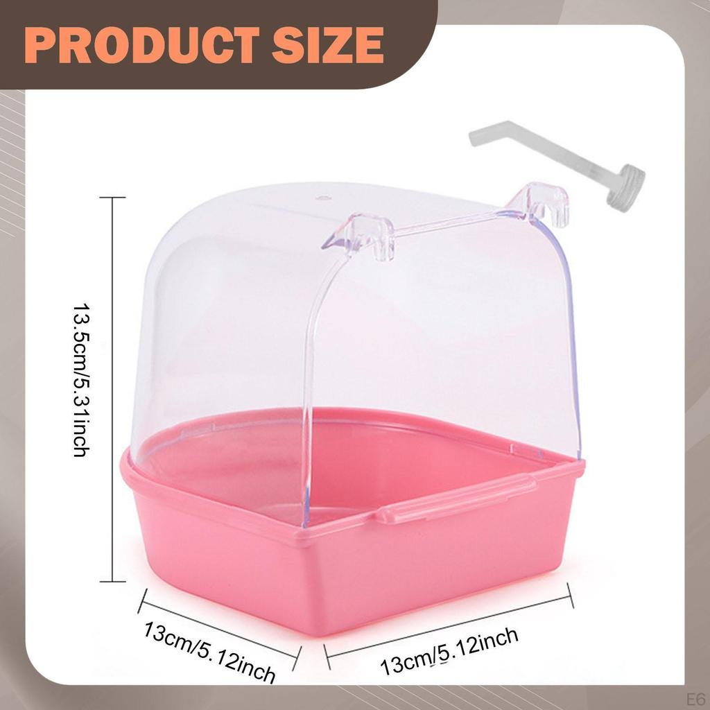 Bird Bath Box Cage Accessory Versatile Parrot Bowl Hanging Bathtub for Canary Budgie