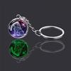 12 Constellations Glass Ball Keychain Zodiac Pendant Key Ring for Women Men