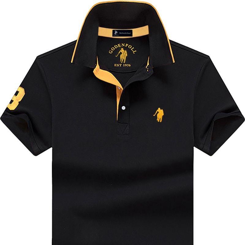 

Мужские поло TrendHub Высокое качество Короткий рукав Однотонные Отложной воротник Хлопок Мужские футболки XXL