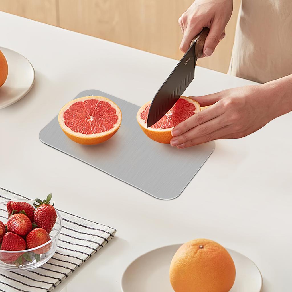 Stainless Steel Cutting Board Reversible Dishwasher Safe Kitchen Chopping Block For Home Use Rustproof Waterproof