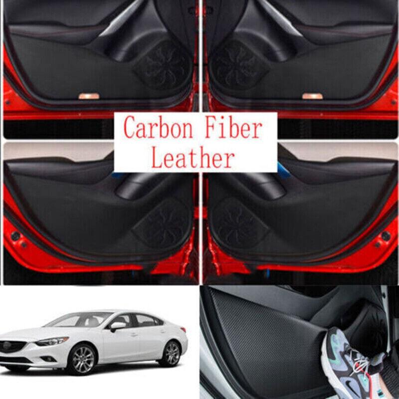 Для Mazda 6 2014-2015 Защитная накладка на панель двери от пинков, отделка, карбон PU
