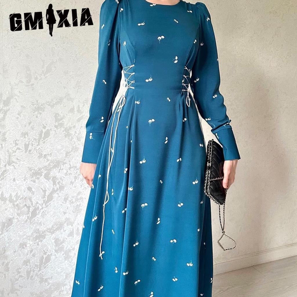 GMXIA Women's Fall Dress Celeb Style Long Waist Dress