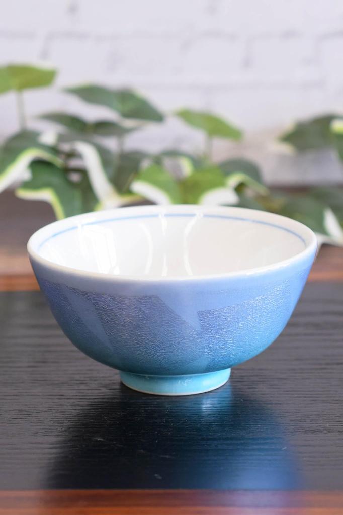 Waza no Kura Stylish Kutani Ware Rice Bowl Silver Glaze Ceramic Rice Bowl Brand Japanese Tableware Made in Japan Perfect Gift for and 88th Birthdays -