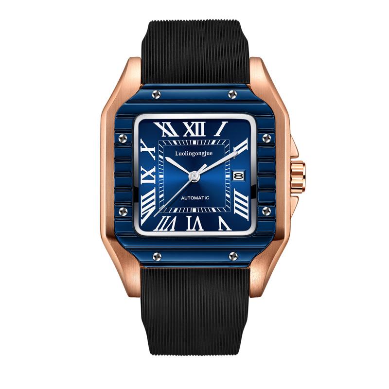 

Мужские автоматические часы Santos с римским скелетоном, водонепроницаемые механические