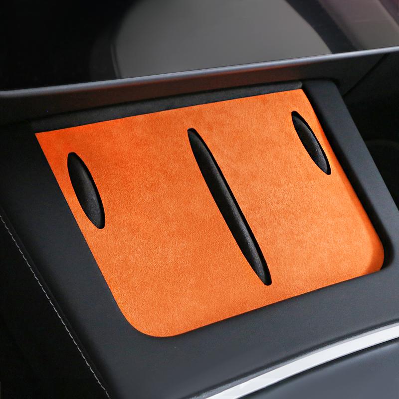 For Tesla 2018- Model 3 Highland Y Juniper Made of Alcantara Wireless Charge Panel Trim Sticker Cup Mat Car Interior Accessories