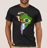 Flag Map of South American Countries TShirt 100 Cotton ONeck Summer Short Sleeve Casual Mens Tshirt Size S3XL