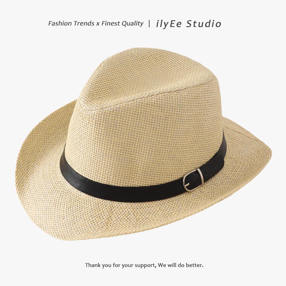 Men's Panama Straw Hat Summer New British Jazz Hat Women's Sunshade Sun Protection Beach Flat Top Hat