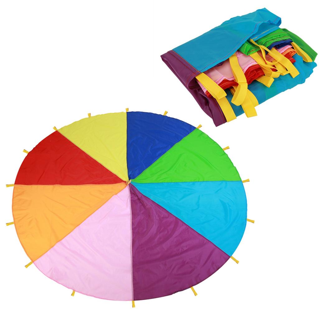 Kids Play Multi Color Rainbow Parachute Children Outdoor Game Exercise Development (3.6m)