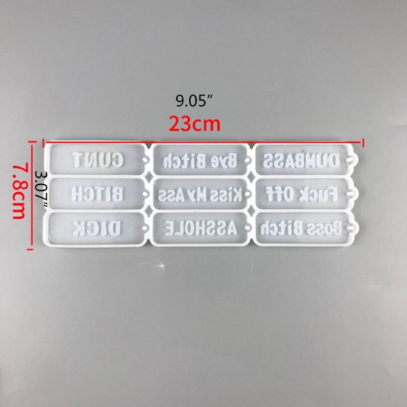 Shiny English Alphabet Keychain Silicone Epoxy Resin Mold DIY Keychain Pendant Jewelry for Luggage Tags Bag Accessories