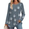 Women's Casual Fashion Long Sleeve Shirt Floral Printed Tunic Top