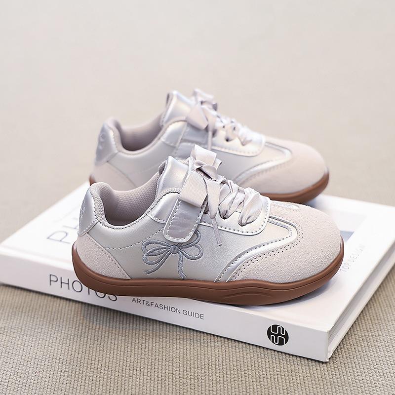 Children's Sneakers 2024 New  Embroidery Flats Girls Fashion Silk Satin Lace-up Casual Sport Shoes Student Kids Board Shoes