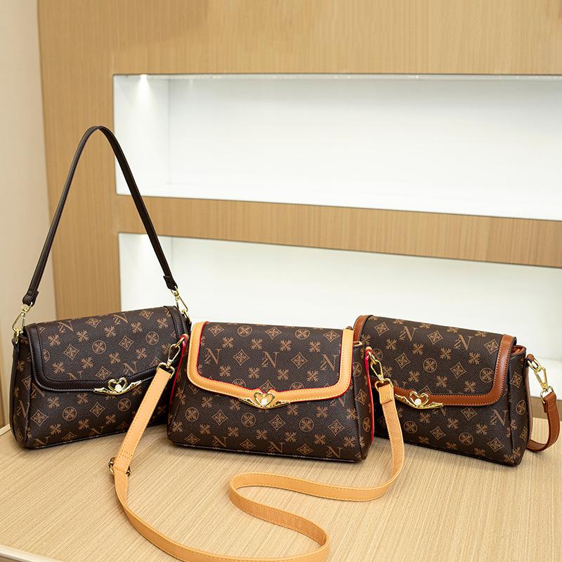 New Popular Light Luxury Texture Bag Fashionable Crossbody Small Square Bag Versatile Women's Printed Single-shoulder Handbag