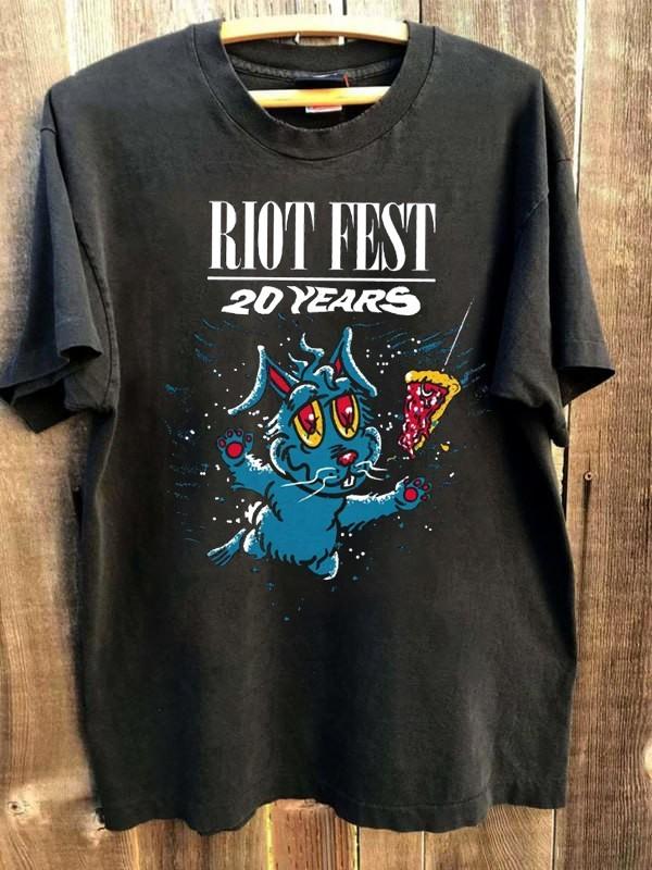Riot Fest 2025 Celebrating 20 Years Swimming Bunny T-Shirt VK00489 Unisex T-Shirt M