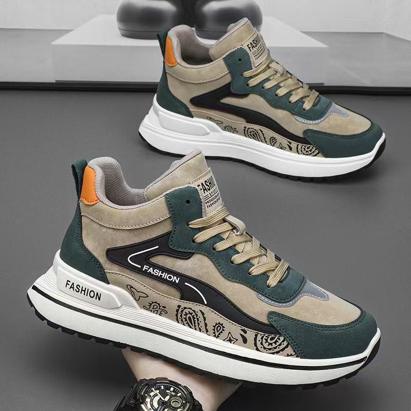Shoes Men's Spring 2025 New Casual Sports Shoes High-top Forrest Gump Shoes Trendy Versatile Thick-soled Height-increasing Running Shoes