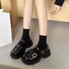 Platform British style small leather shoes women's shoes 2025 spring and summer new retro Mary Jane loafers genuine leather shoes