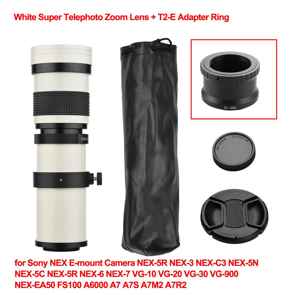 Camera MF Super Telephoto Zoom Lens F/8.3-16 420-800mm T Mount with 1/4 Thread for Canon Nikon Sony Fujifilm Olympus Cameras