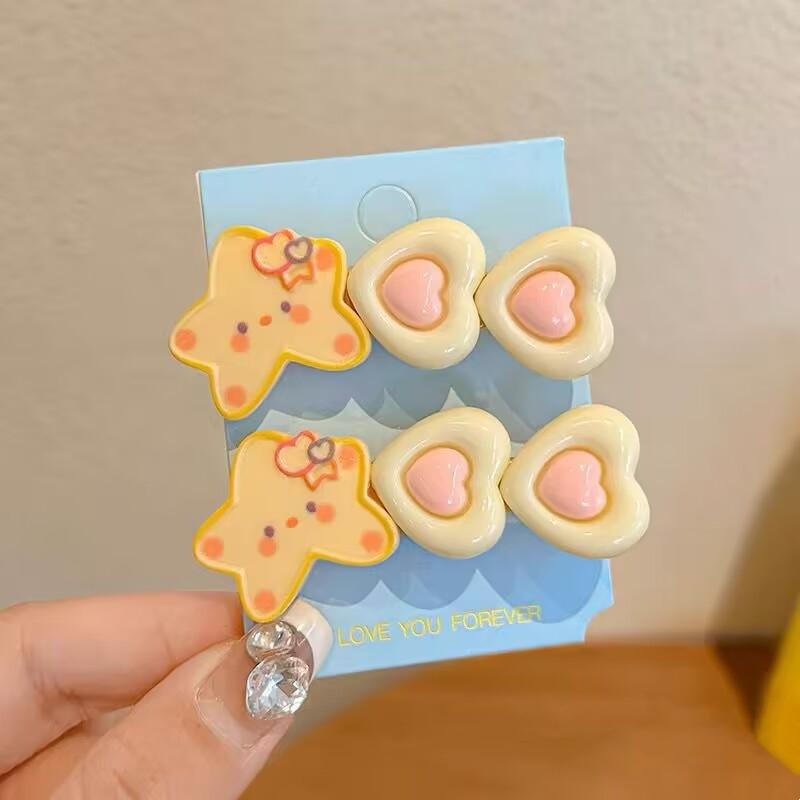 2pcs/set Girls Yellow Star Headwear Cartoon Hair Accessories Lovely Headwear Hairpins Princess Headdress Barrettes