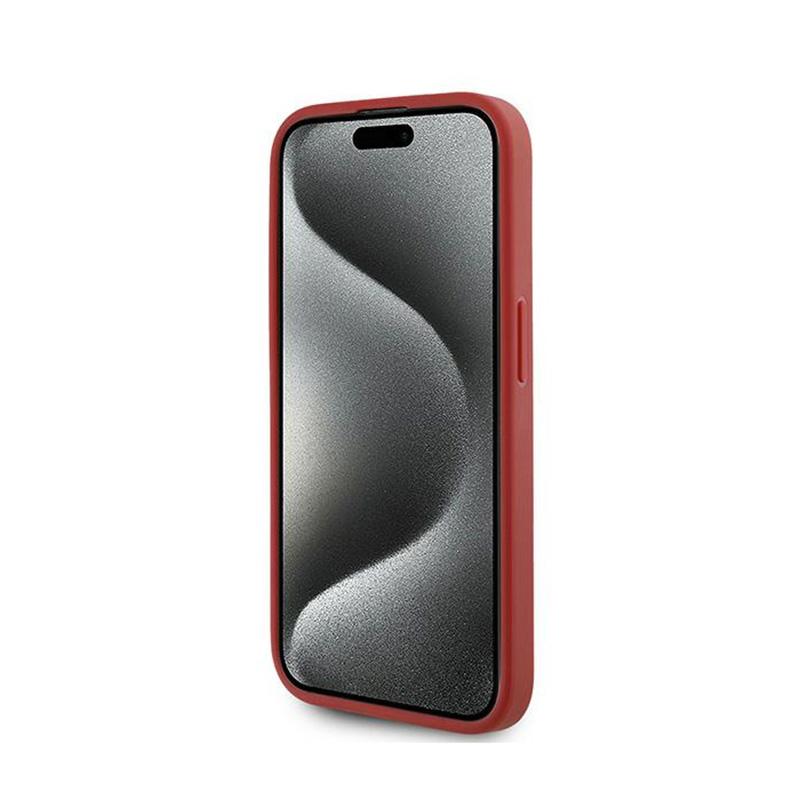 Karl Lagerfeld Diagonal Quilted Script - Etui Iphone 15 Pro (Czerwony)