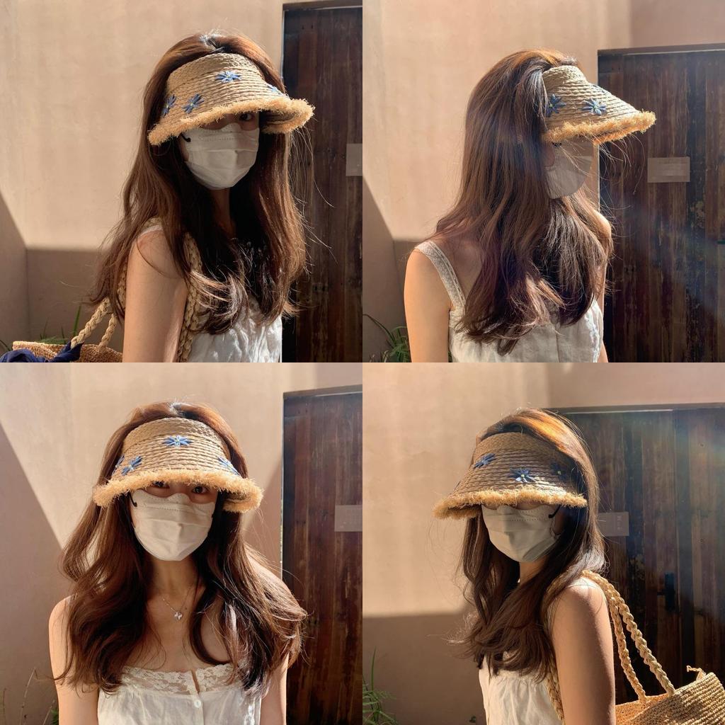 Cap Sunscreen Straw Hat Lightweight  Headband Style Breathable Uv Protection