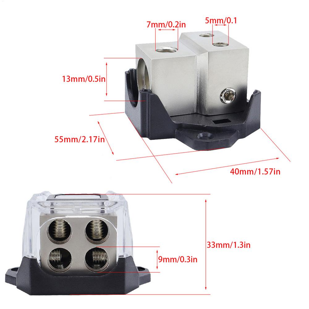 Распределительный блок Автозвук 12В Распределительные соединительные блоки С ключом Стереоусилитель Клеммы и наконечники аккумулятора Заземление