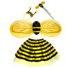 3/4Pc Little Bee Children's Performance Costume Yellow Red Little Bee Dance Skirt Set Birthday Party Bee Elf Headwear Wings Wand