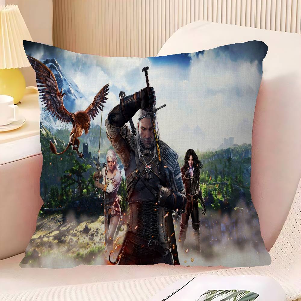 Game The W-Witchers Office Cushion Pillowcase Car Cushion Cover45X45CM Lumbar Pillowcase Sofa Pillowcover