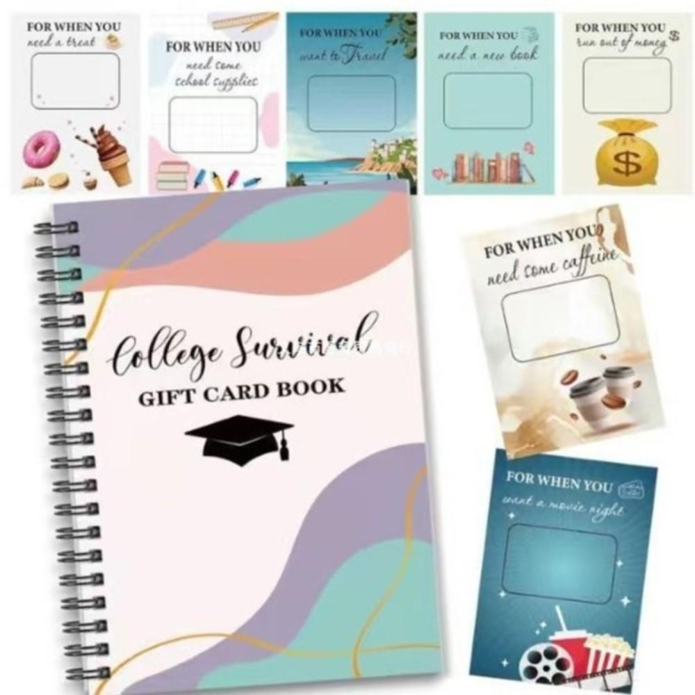 Vertical Coil College Survival Book Portable Spiral-Bound Notebook Festive Gift Card Book  School