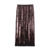 Women's Autumn High-Waist Sequined Midi Skirt