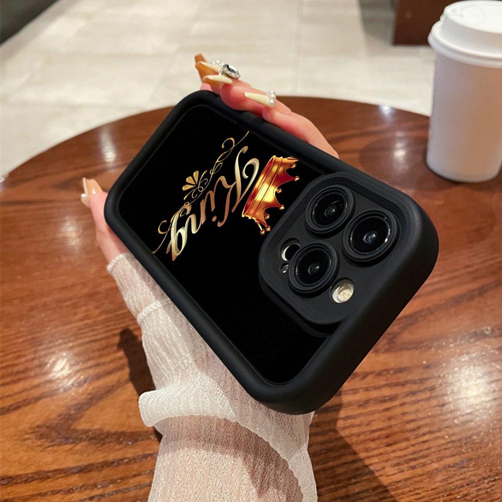 

Чохли для телефонів N84 King Queen Couples Soft Angel Eyes для iPhone 15 14 12 11 Pro Max 13 mini 7 8 6S Plus XS Max XR SE Протиударний чохол-бампер for iPhone 15