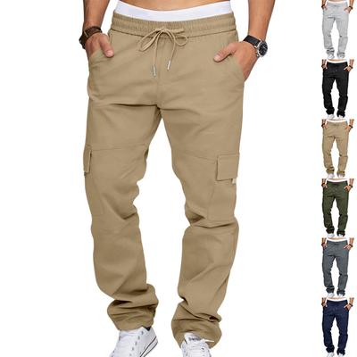 Men’s Casual Cargo Jogger Pants with Elastic Waistband Drawstring and Multiple Pockets for Everyday Wear
