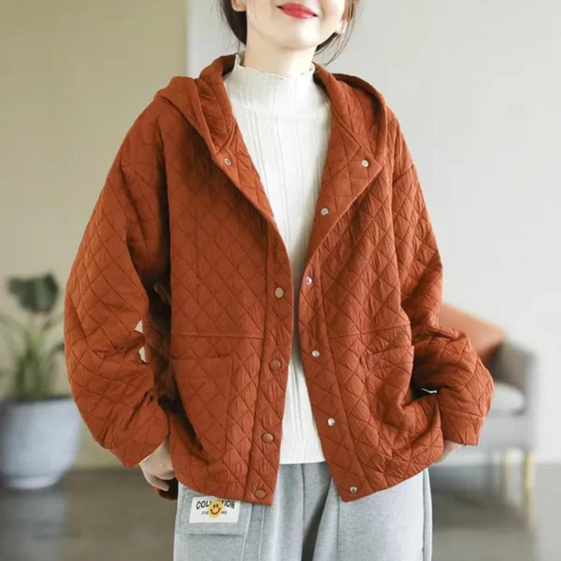 Abrigos para mujer Abrigos de gran tamaño Chaquetas Sudaderas con capucha para mujer Abrigo holgado informal Chaqueta con botones de color liso