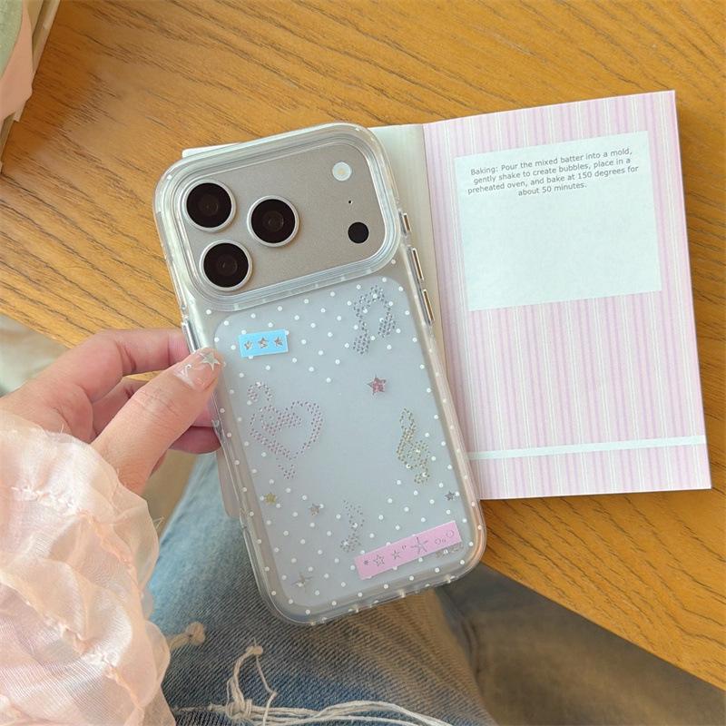 

Polka Dot Star Heart Music Note Phone Case for iPhone 17/16 Pro Max/15/14 - High-End Design iPhone 17 Pro