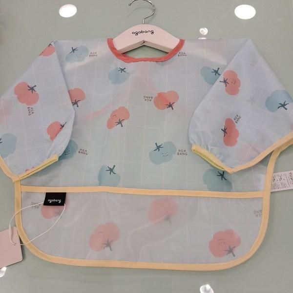 Baby Waterproof long-sleeved bib, Baby food bib, blue, 1 piece
