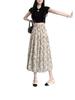 2026 Spring/Summer Floral High-Waisted A-Line Maxi Skirt for Women - Retro, Slimming, Hip-Covering Design