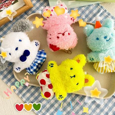 Cute Apron Pants Small Animals Pendant Plush Toys Doll Bag Hanging Ornament Doll Bear Kitten Puppy Doll