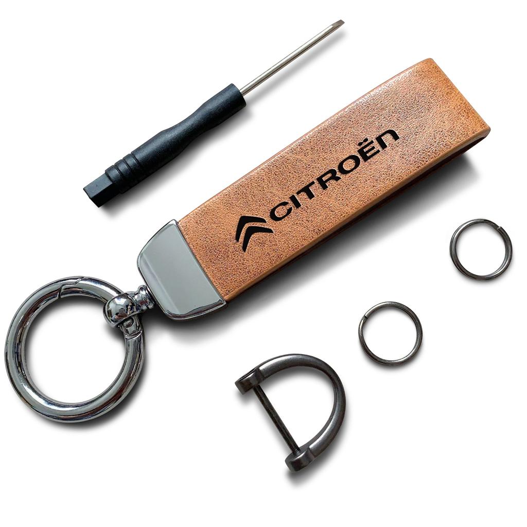 Maillard Colour Keychain Car Logo Key Chain For Citroen C5X e-C4 X e-C3 C4 C3 C5 AIRCROSS C-Elysee C-Crosser C4 Cactus Berlingo