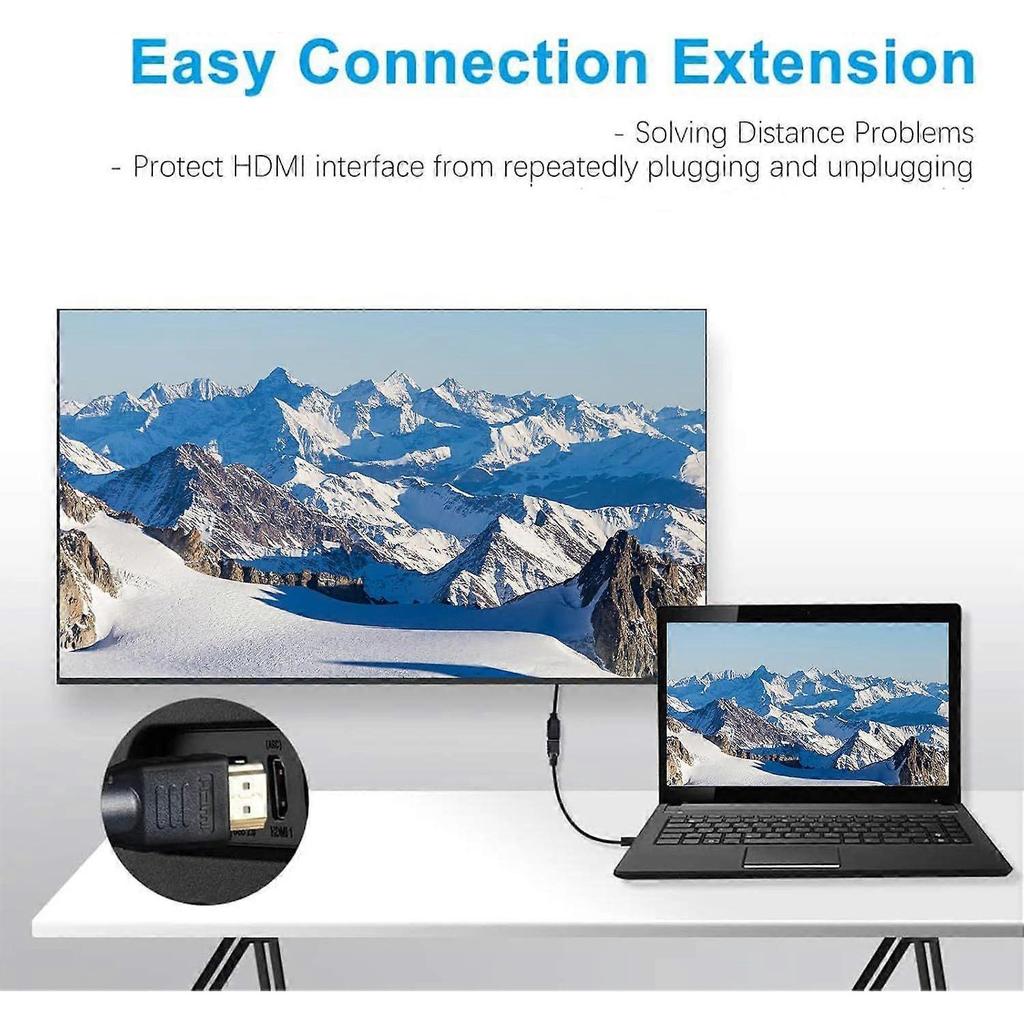 2PCS HDMI Extension Cable 12cm 4K HDMI Extender Male to Female HDMI Cable Adapter Compatib