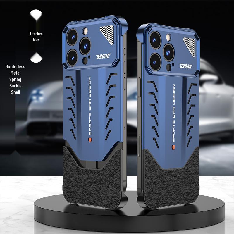 Compatible with iPhone 16, 16 Pro, 16 Plus, 16 Pro Max - Porsche Metal Borderless Case 16 Plus