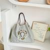Japanese Style Handmade Waterproof Nylon Canvas Bag with Embroidered Patterns, Large Capacity