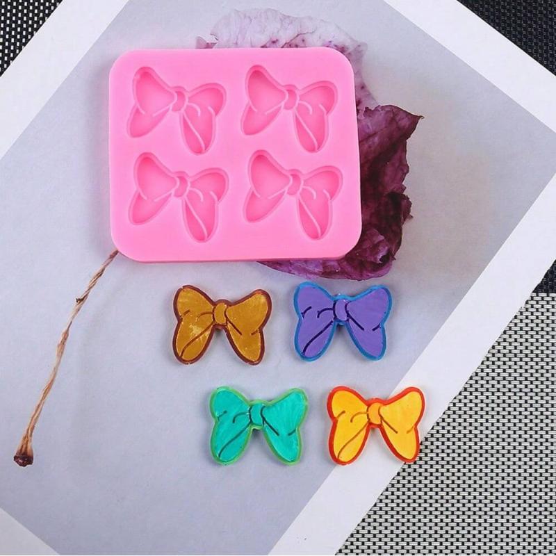 1pc Knot Bow Butterfly Bow Tie Silicone Moulds Versatile Soft Silicone for Fondant Cake Decorating Tools Chocolate Baking Mould