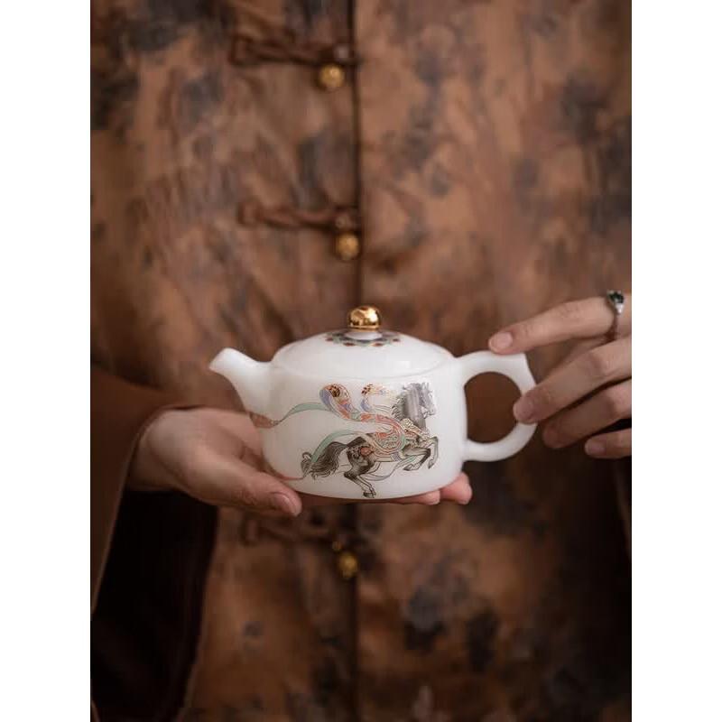 Dunhuang Art Ice-Jade Porcelain Jinglan Tea Set
