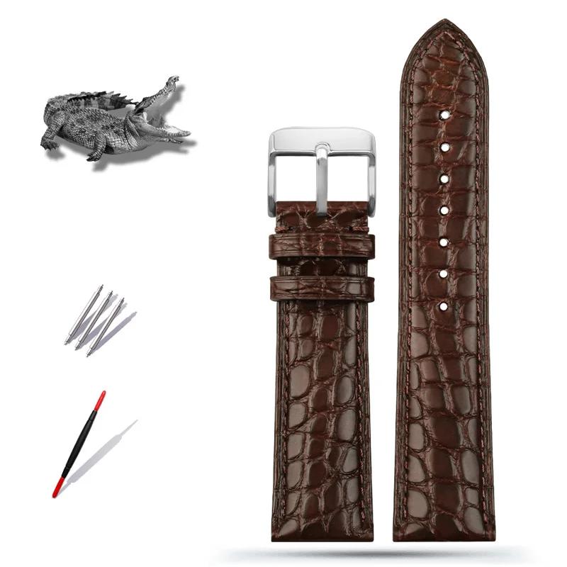 13-22mm High-end crocodile strap quick-release Cowhide base watchband ultra-thin soft unisex for Longines Rossini Cartier Omega