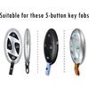 5-Button Key Fob Cover For Hyundai 2024-2025 Tucson Elantra Santa Fe Kona Sonata IONIQ, Protective Case With Anti-Loss Keychain, Black