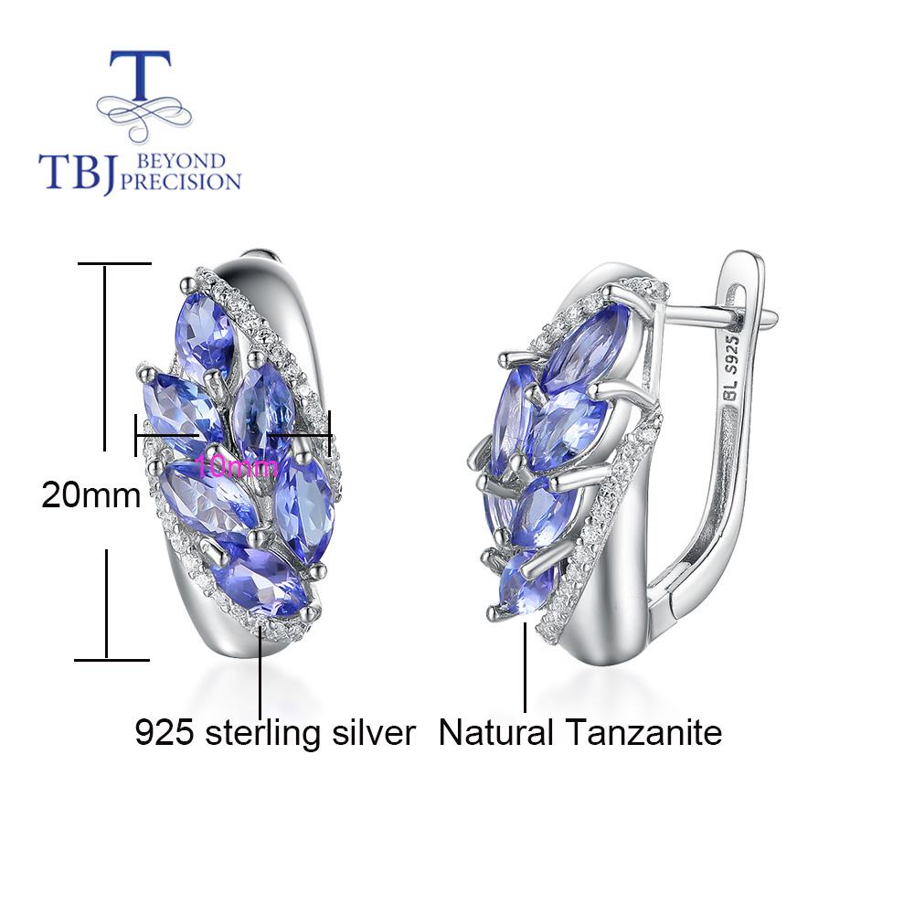 100% přírodní 3,5ct tanzanit drahokam zapínání dámské náušnice pravý drahokam 925 mincovní stříbro jemné šperky pro ženy pěkný dárek