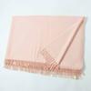 Very Good HERMES shawl Extra large with embroidered logo pink cashmere Women Used